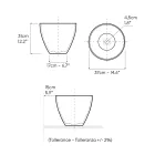 Kuželový dřez na pracovní desku z ručně soustruženého šamotového jílu - Orbite Viadurini