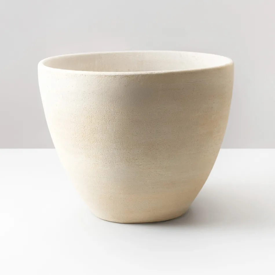 Kuželový dřez na pracovní desku z ručně soustruženého šamotového jílu - Orbite Viadurini