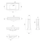 Sloupové umyvadlo v bílé keramice vyrobené v Itálii - Wollie Viadurini