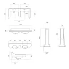 Sloupové umyvadlo v keramické dvojité umyvadle Made in Italy - Wollie Viadurini