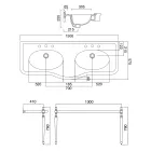 Konzolové umyvadlo s dvojitou keramickou mísou, Made in Italy Vintage - Paulina Viadurini