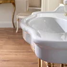 Konzolové umyvadlo s dvojitou keramickou mísou, Made in Italy Vintage - Paulina Viadurini