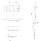 Umyvadlo do konzoly v bílé keramice s dvojitým umyvadlem Made in Italy - Wollie Viadurini