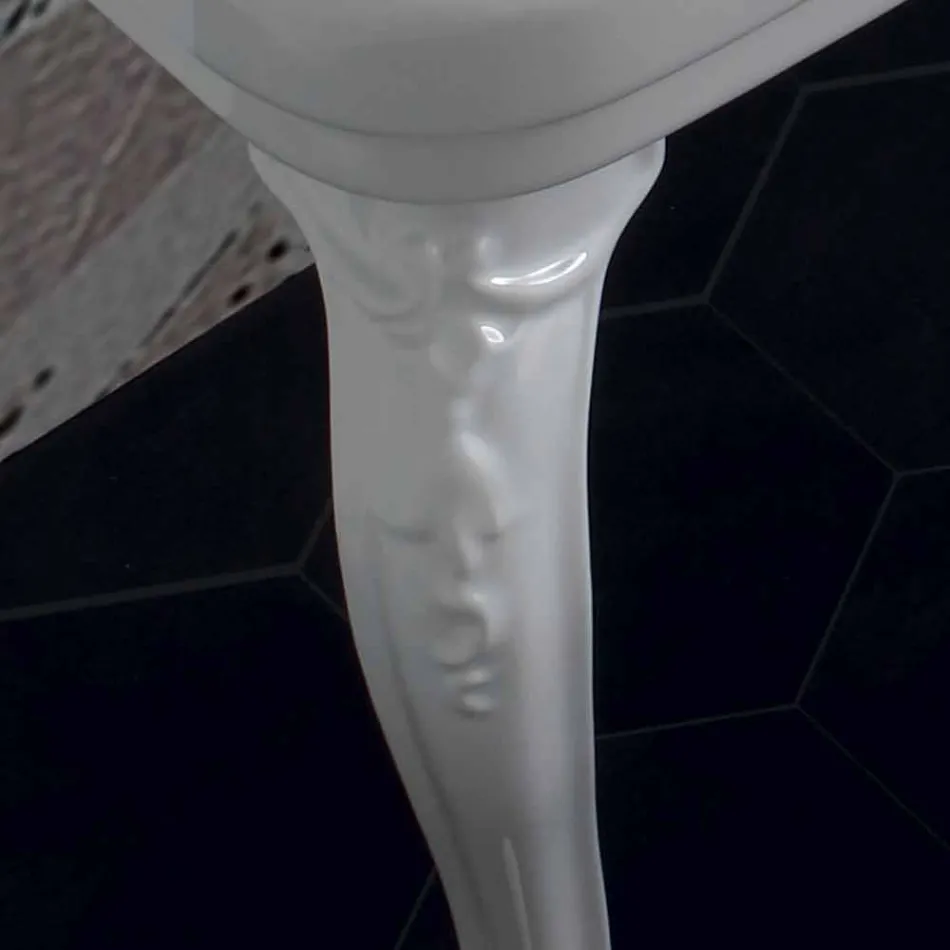 Umyvadlo konzole v bílé keramice klasického italského designu, Swami Viadurini