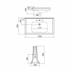 Konzolové umyvadlo na vinobraní sloupci v keramice vyrobené v Itálii - Marwa Viadurini