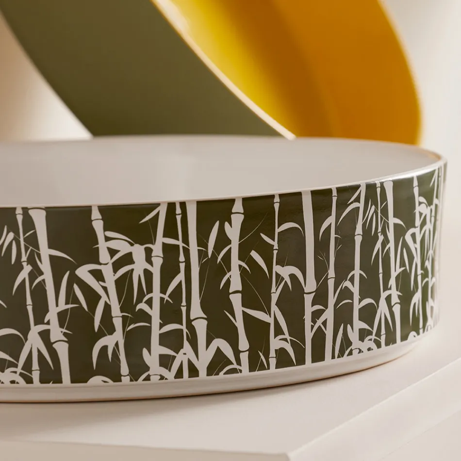 Umyvadlo na desku do koupelny z porcelánové kameniny Made in Italy - Obálka Viadurini