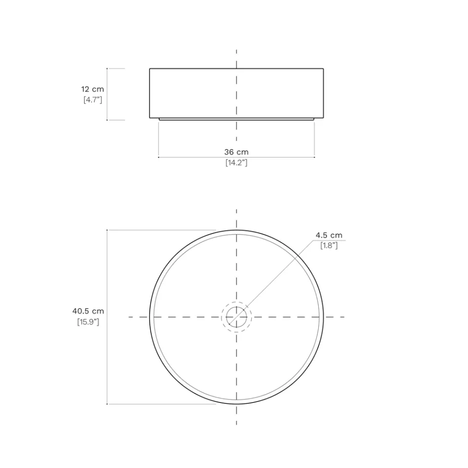 Umyvadlo na desku do koupelny z porcelánové kameniny Made in Italy - Obálka Viadurini
