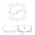 Umyvadlo z keramiky 37x37cm Itálie hvězda dělal, moderní design Viadurini