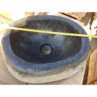 Umyvadlo na desku Artisan v přírodním kameni Modern River - Aurea Viadurini