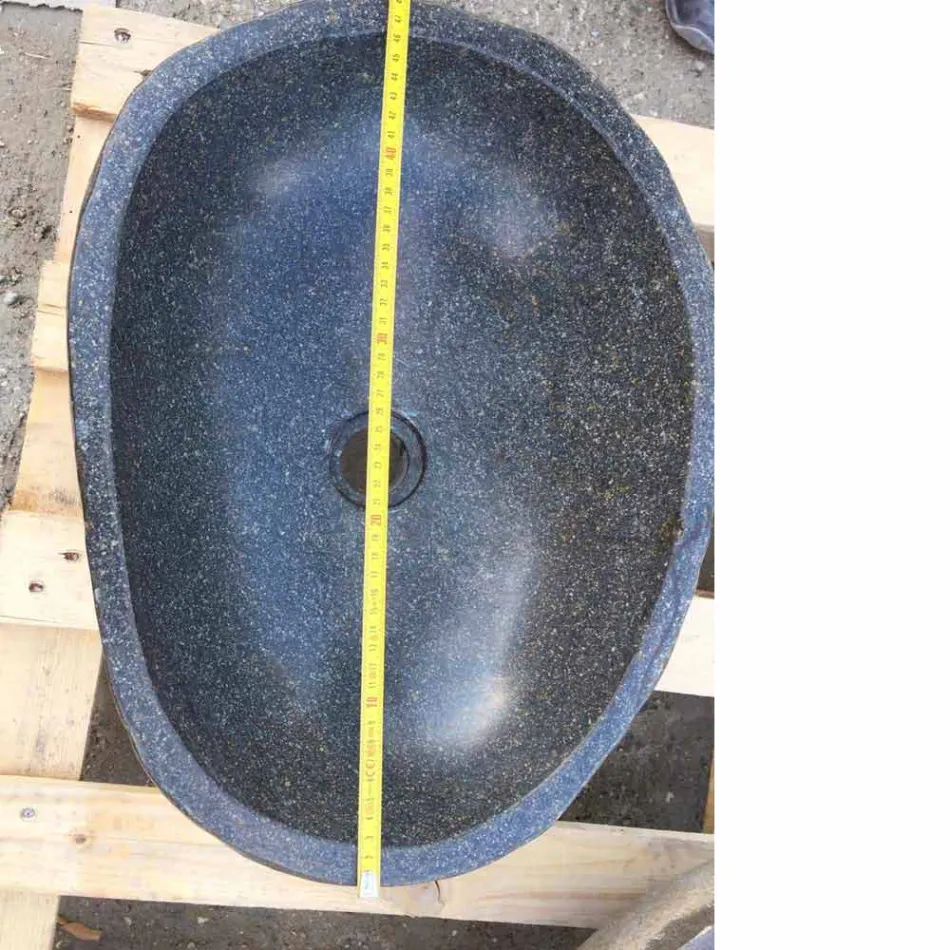 Umyvadlo na desku Artisan v přírodním kameni Modern River - Aurea Viadurini