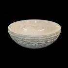 Bílý deska z přírodního finského kamene, unikátní kus Viadurini