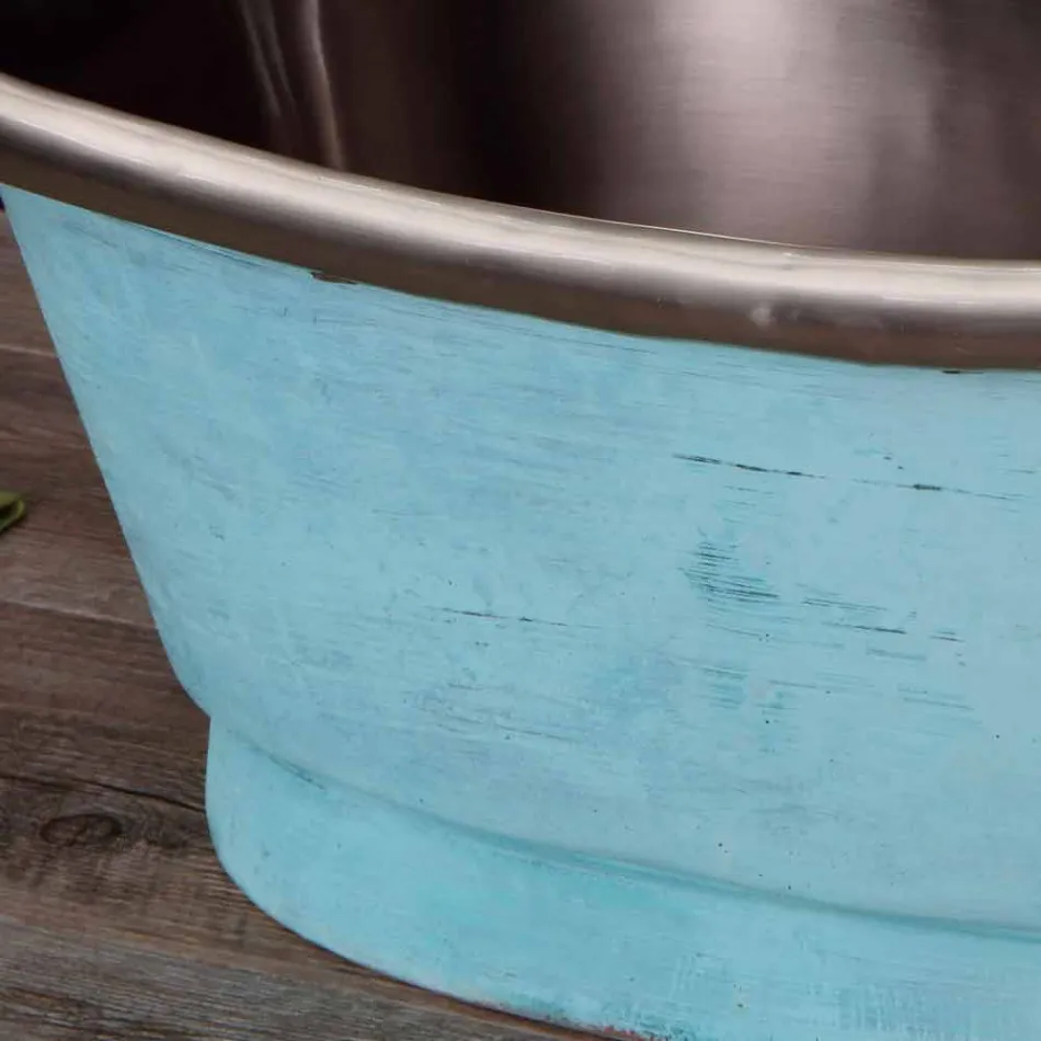 Umyvadlo s povrchovou úpravou v bílé litiny a měděnky Cala Viadurini