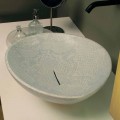 Bílé keramické hadříkové desky s umyvadlem z Itálie