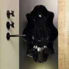 Umývadlo s čalouněním v černém a zlatém keramickém provedení vyrobené v Itálii Cubo Viadurini