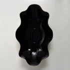 Umývadlo s čalouněním v černém a zlatém keramickém provedení vyrobené v Itálii Cubo Viadurini