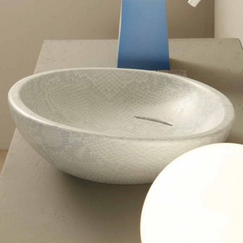 Bílý keramický pytónový design umyvadlo vyrobené v Itálii Lesklý
