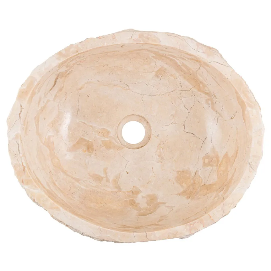 Designové umyvadlo na desku ručně vyrobené z mramoru erosi, Busseto Viadurini