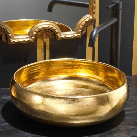 Zlaté umyvadlo raku design vyrobené v Itálii, Ramon Viadurini