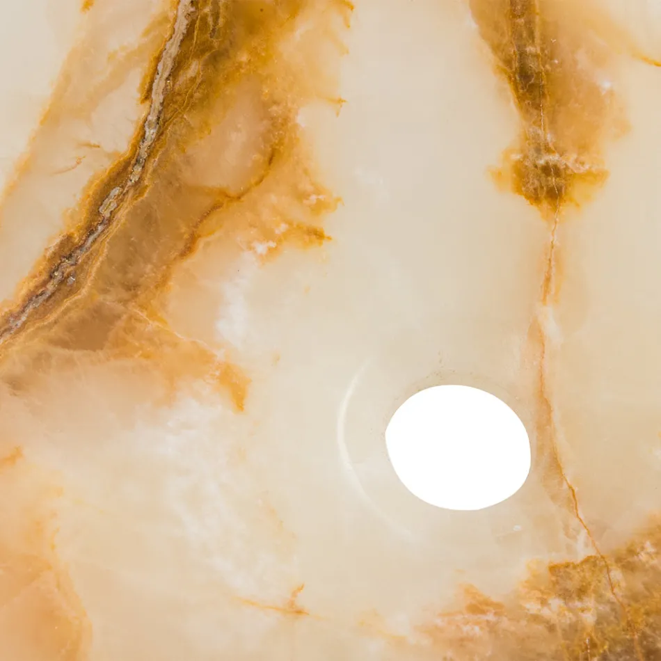 Designové umyvadlo na desku z kamene Lana onyx, ruční práce Viadurini