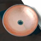 Designové umyvadlo na desku v průhledné pryskyřici a mědi - Salvatore Viadurini