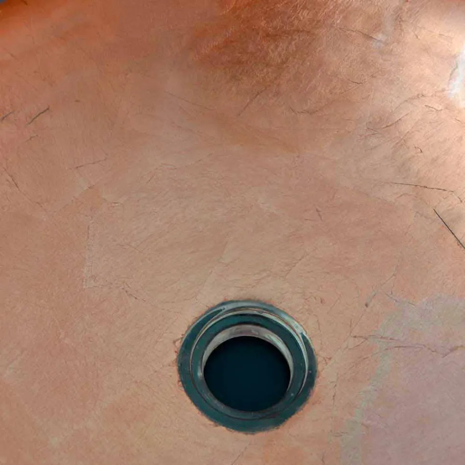 Designové umyvadlo na desku v průhledné pryskyřici a mědi - Salvatore Viadurini