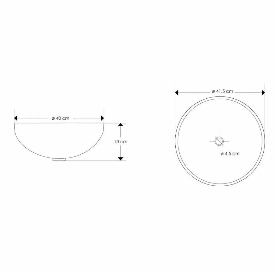 Designové umyvadlo na desku v průhledné pryskyřici a mědi - Salvatore Viadurini