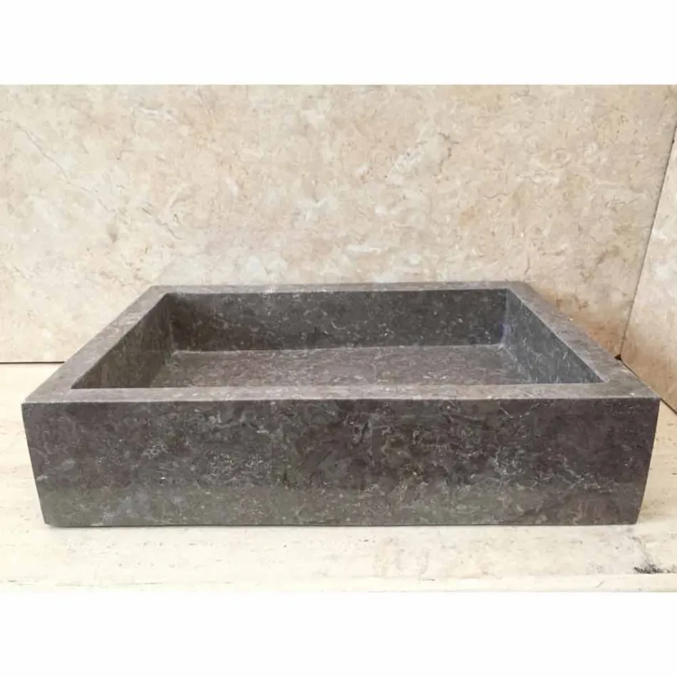 Jednoduché designové umyvadlo Jeff z přírodního kamene Viadurini