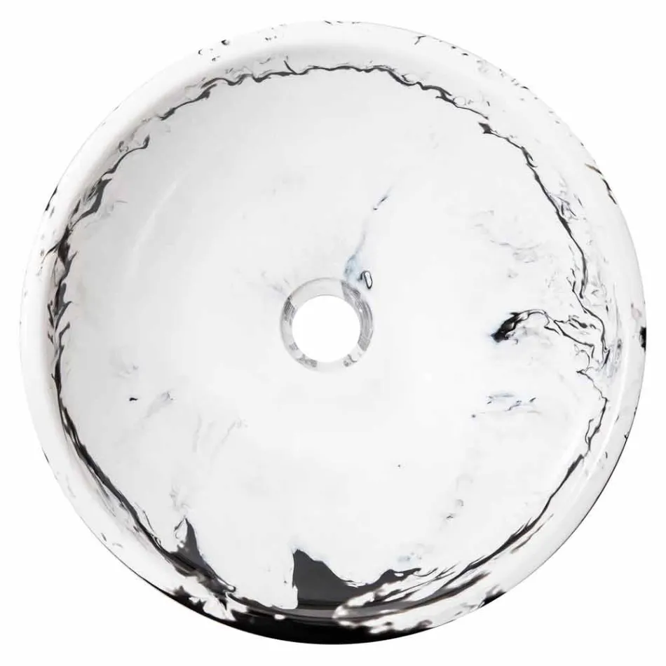 Umyvadlo s kulatým designem v pryskyřici, Bussoleno Viadurini