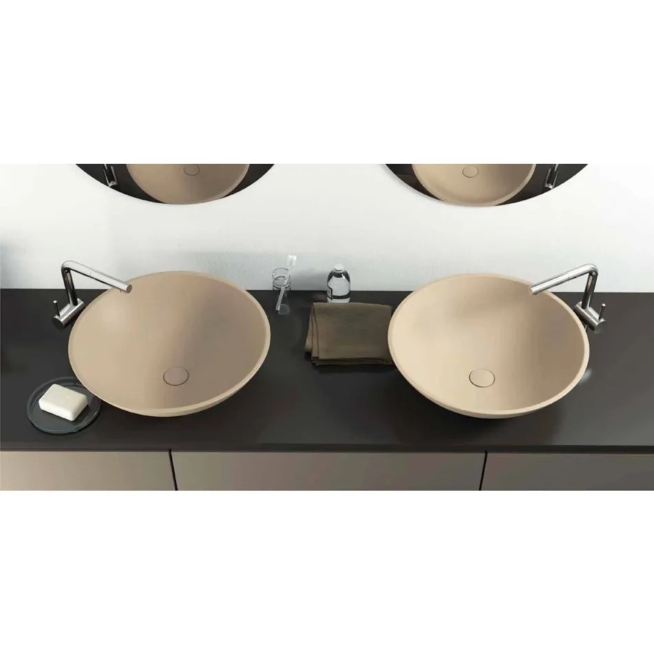 Moderní kruhové volně stojící umyvadlo vyrobené v Itálii, Donnas Viadurini
