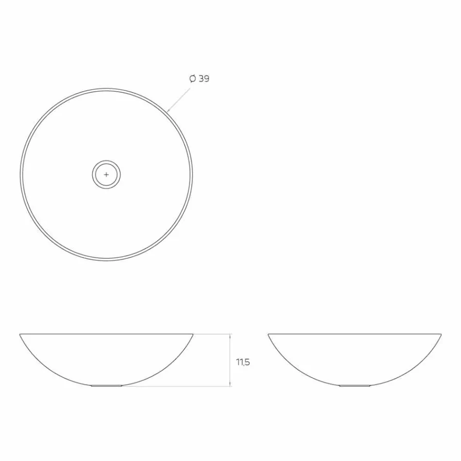 Moderní kruhové volně stojící umyvadlo vyrobené v Itálii, Donnas Viadurini