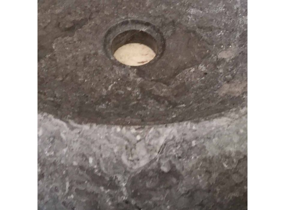 Šedá umývadlo z přírodního kamene Iza, unikátní kus Viadurini