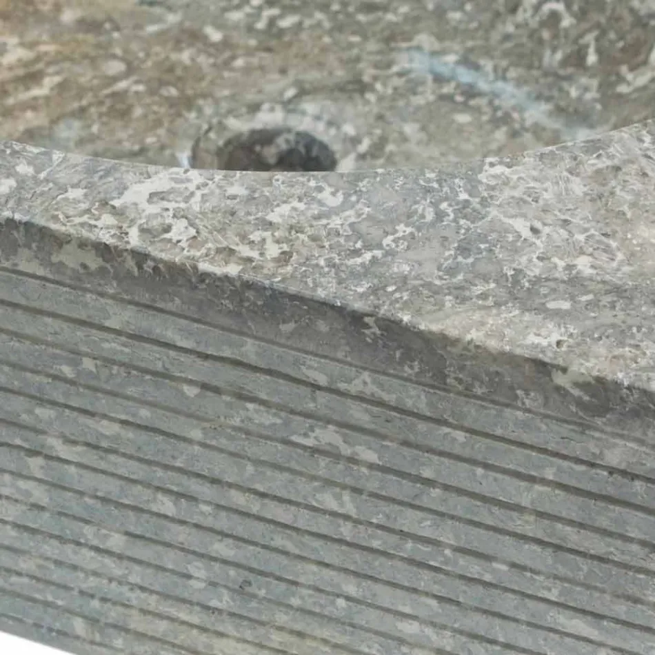 Přírodní šedá umývadlo v přírodním kameni, jedinečný kus Zor Viadurini