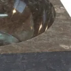 Nástěnné šedé umyvadlo z přírodního kamene Jiny Viadurini