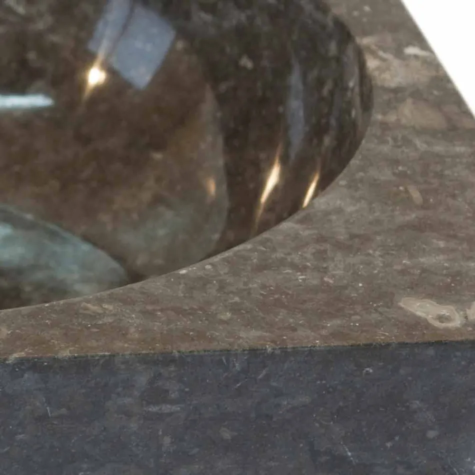 Nástěnné šedé umyvadlo z přírodního kamene Jiny Viadurini