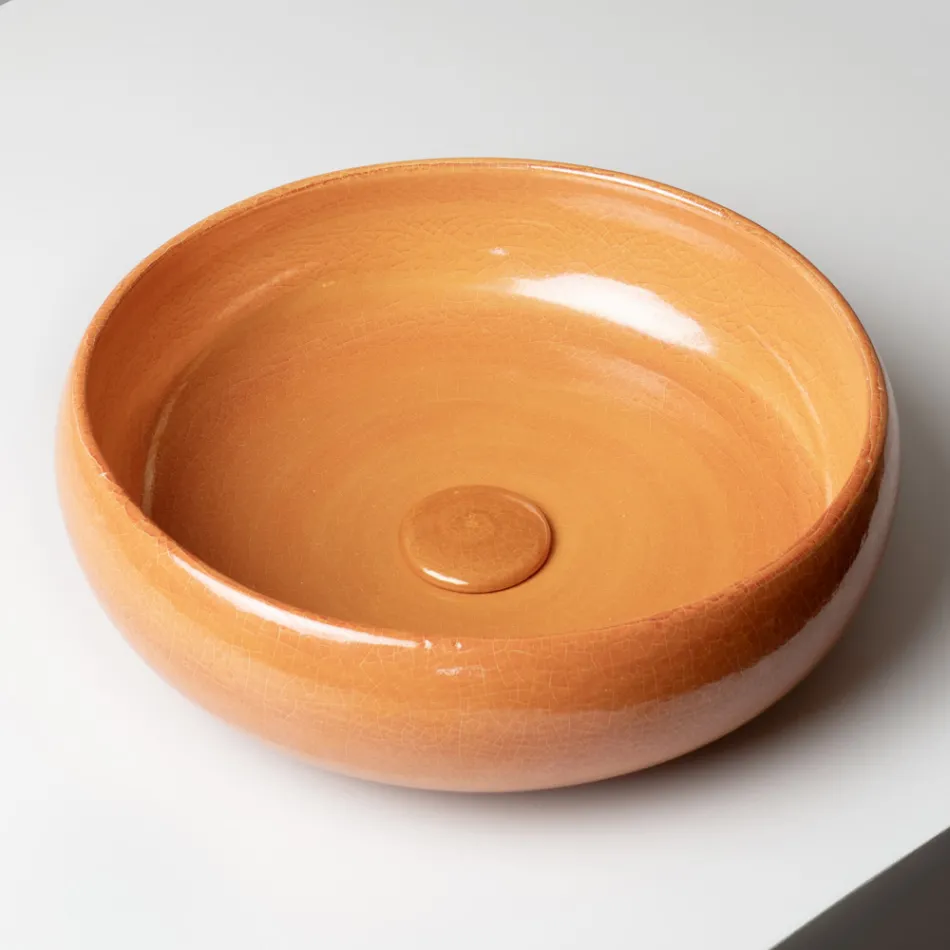 Deska z hliněného dřezu Raku s metalickým leskem Craquelé - Prisma Viadurini