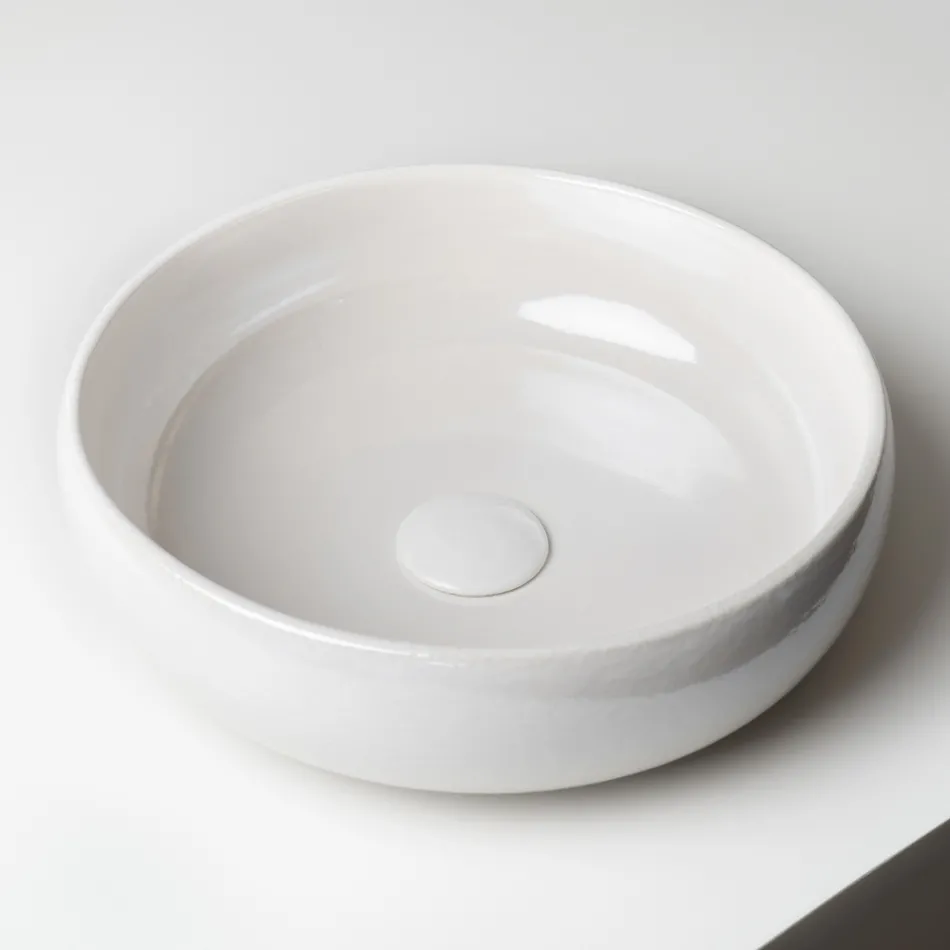 Deska z hliněného dřezu Raku s metalickým leskem Craquelé - Prisma Viadurini