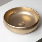 Ručně soustružený kovový dřez z hlíny raku na pracovní desku - Prisma Viadurini