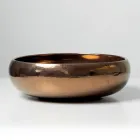 Ručně soustružený kovový dřez z hlíny raku na pracovní desku - Prisma Viadurini