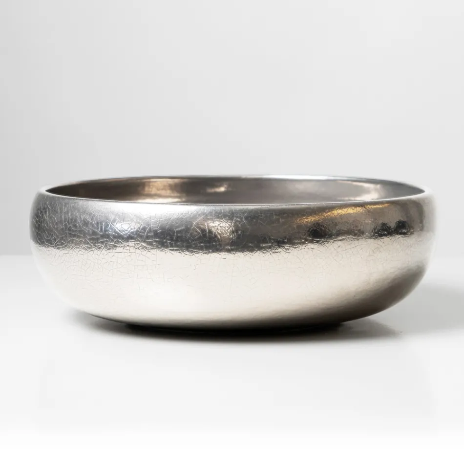 Ručně soustružený kovový dřez z hlíny raku na pracovní desku - Prisma Viadurini