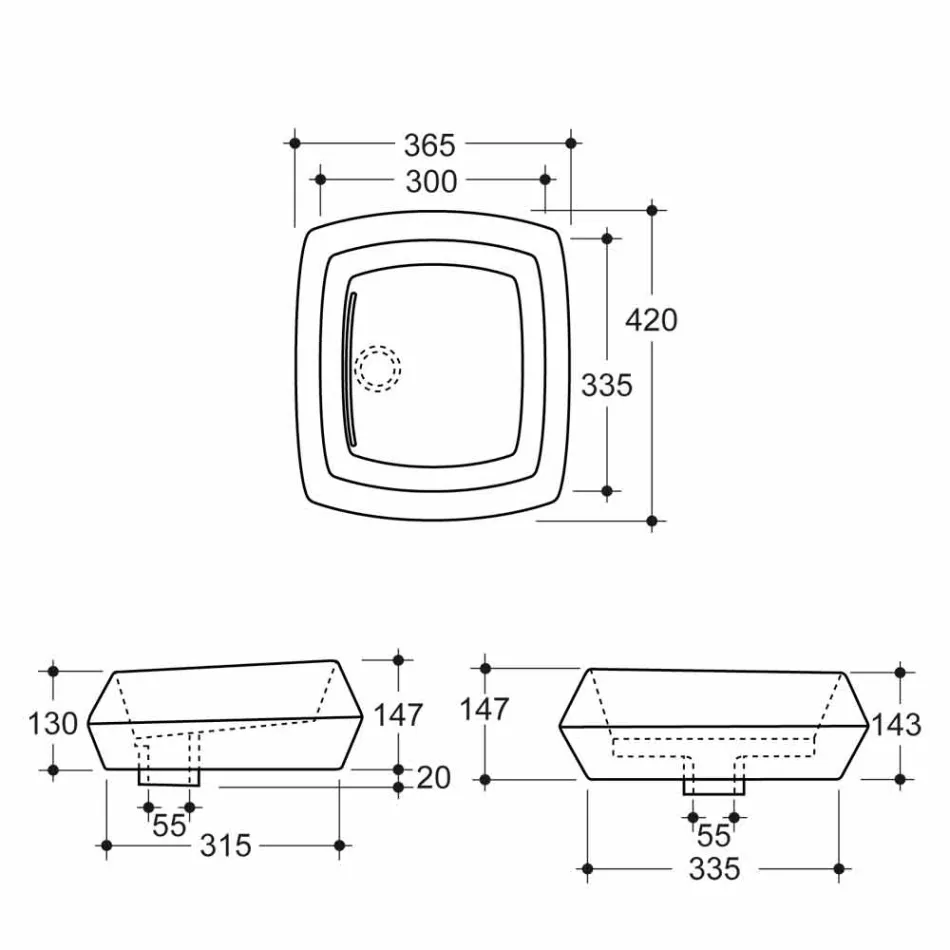 Umývadlo v bílém keramickém provedení vyrobené v Itálii Simon Viadurini