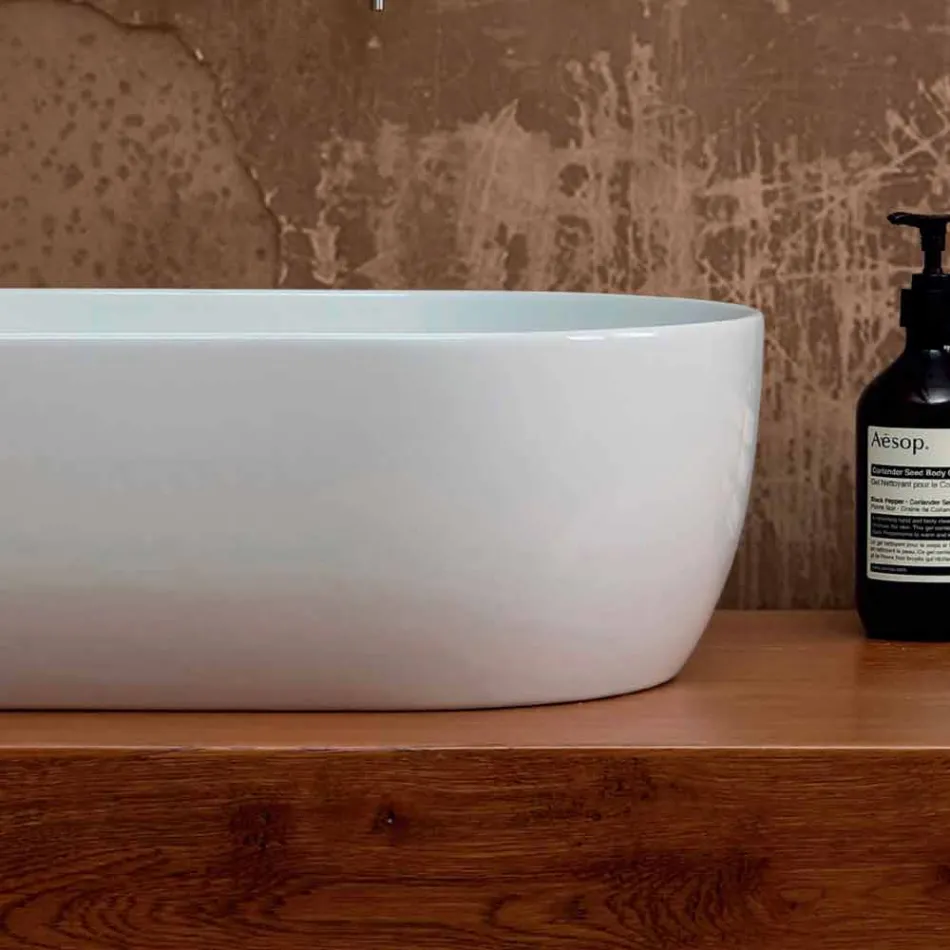 Umyvadlo bílé keramické nebo barevné é 55x35 provedené v Itálii Viadurini