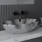 Umyvadlo na desku v barevné keramice různé povrchové úpravy L 65 cm - Cube Viadurini