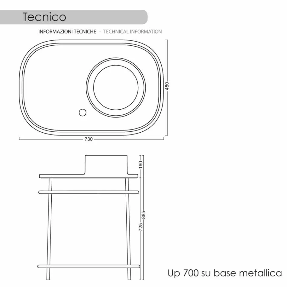Umyvadlo plně keramickým základním Marta Viadurini