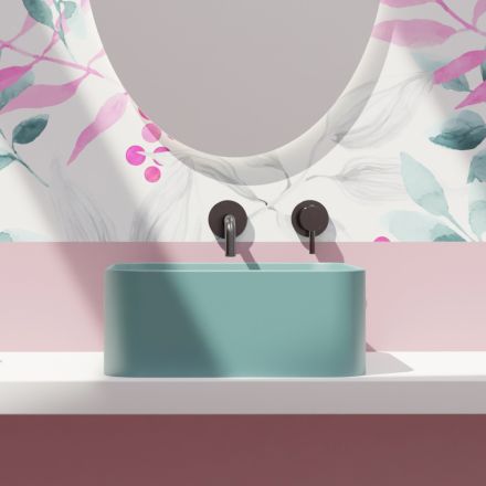 Keramické umyvadlo na desku s odpadem Made in Italy - Box Viadurini