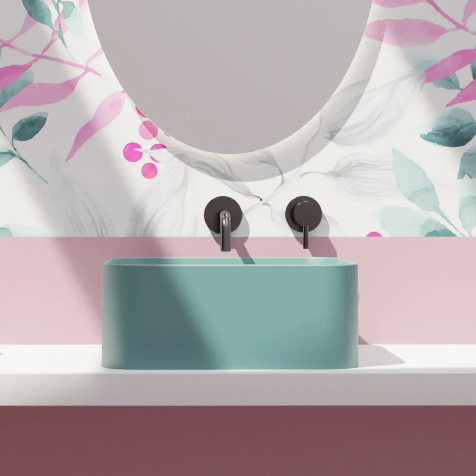 Keramické umyvadlo na desku s odpadem Made in Italy - Box Viadurini