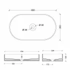 Umyvadlo v moderním designu keramických Slunce také Itálie 65x35 cm Viadurini