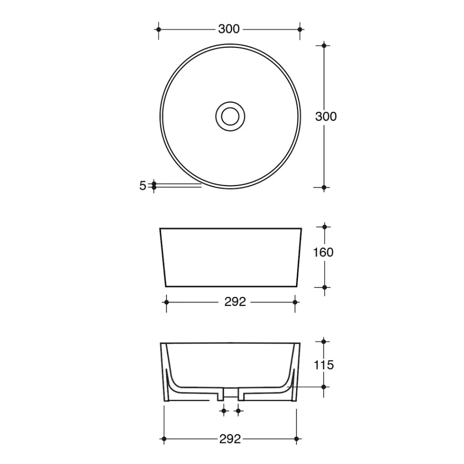 Keramické umyvadlo na desku různých povrchových úprav Made in Italy - Balls Viadurini