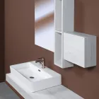 Keramický dřez na desku s moderním designem a otvorem pro baterii - Papavero Viadurini