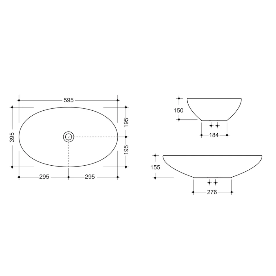 Umyvadlo na desku z lesklé nebo matné keramiky Made in Italy - Ferry Viadurini