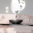 Umyvadlo na desku z lesklé nebo matné keramiky Made in Italy - Ferry Viadurini